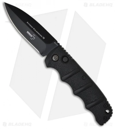 Boker Kalashnikov Dagger Automatic Knife Black Aluminum (3.25" Black D2) Boker Kalashnikov Dagger Automatic Knife Black Aluminum (3.25" Black D2) -Benchmade Store boker kalashnikov 01kals75 black