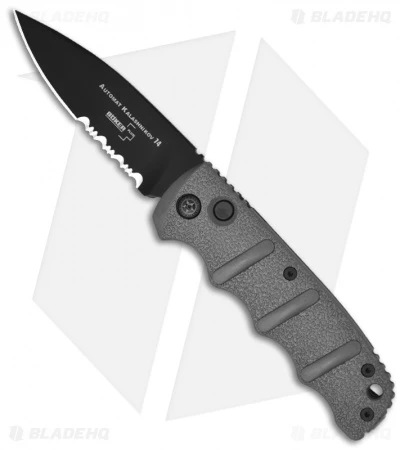 Boker Kalashnikov Automatic Knife Gray (3.25" D2 Black Serr) Boker Kalashnikov Automatic Knife Gray (3.25" D2 Black Serr) -Benchmade Store boker kalashnikov ser 01kals74b BHQ 0104 jr