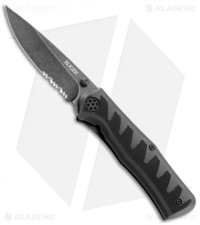 CRKT Ruger Knives Crack Shot: Compact A/O Knife (3.5" Black SW Serr) R1202K CRKT Ruger Knives Crack Shot: Compact A/O Knife (3.5" Black SW Serr) R1202K -Benchmade Store crkt ruger R1202K cm