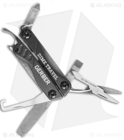 Gerber Dime Travel Multi-Tool Gray 30-001079 Gerber Dime Travel Multi-Tool Gray 30-001079 -Benchmade Store gerber dime travel multi tool grey 33 010062 side cm