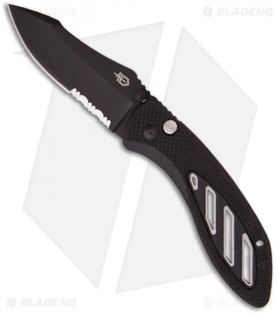 Gerber Instant Assisted Opening Knife (3.18" Black Serr) AO Gerber Instant Assisted Opening Knife (3.18" Black Serr) AO -Benchmade Store gerber instant ao 30 000752n