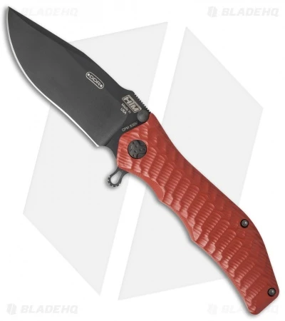 HTM Darrel Ralph Gun Hammer Bowie Spring Assisted Knife Red (3.5" Black) HTM Darrel Ralph Gun Hammer Bowie Spring Assisted Knife Red (3.5" Black) -Benchmade Store htm gun hammer assist crimson red dlc b cm