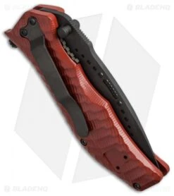 HTM Darrel Ralph Gun Hammer Radian Spring Assisted Knife Red (3.5" Black) -Benchmade Store htm gun hammer assist crimson red dlc r cm side 1