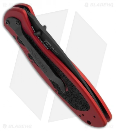 Kershaw Blur Assisted Opening Knife Red (3.375" Black Serr) 1670RDBLKST Kershaw Blur Assisted Opening Knife Red (3.375" Black Serr) 1670RDBLKST -Benchmade Store kershaw 1670rdblkst blur red black folder side