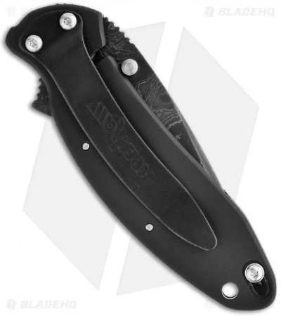 Kershaw Scallion Assisted Opening Knife Black (2.25" Damascus) 1620DAMBK Kershaw Scallion Assisted Opening Knife Black (2.25" Damascus) 1620DAMBK -Benchmade Store kershaw black damascus plain 1620damckt schallion back