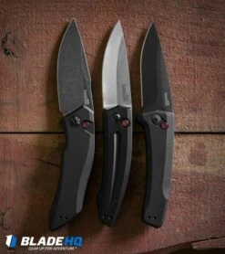 Kershaw Launch 2 Automatic Knife Black Aluminum (3.4" Stonewash) 7200 -Benchmade Store kershaw launch 1 blackwash 2 sw 3 blk dl 1