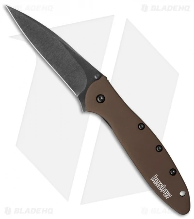 Kershaw Leek Assisted Opening Knife Brown (3" Black) Elmax 1660SWBRN Kershaw Leek Assisted Opening Knife Brown (3" Black) Elmax 1660SWBRN -Benchmade Store kershaw leek 160bwbrn cm