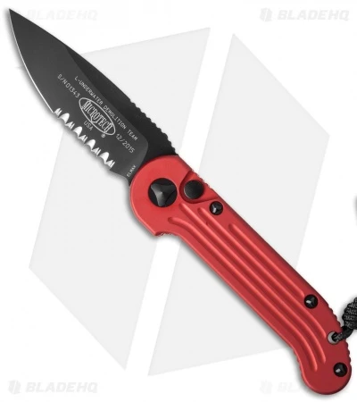 Microtech LUDT Automatic Knife Red (3.4" Black Serr) 135-2RD Microtech LUDT Automatic Knife Red (3.4" Black Serr) 135-2RD -Benchmade Store microtech 135 2rd cm