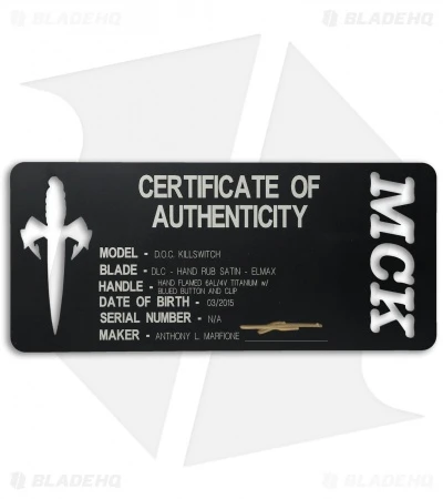 Marfione Custom DOC Killswitch Automatic Knife Flame Ti (3.75" DLC Satin) VAR. 4 Marfione Custom DOC Killswitch Automatic Knife Flame Ti (3.75" DLC Satin) VAR. 4 -Benchmade Store microtech doc killswitch dlc hand rub satin flamed ti cert cm