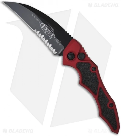 Microtech Kestrel Red Tactical Automatic Knife (3.95" Black Serr) 131-2RD Microtech Kestrel Red Tactical Automatic Knife (3.95" Black Serr) 131-2RD -Benchmade Store microtech kestrel red serr 131 2rd