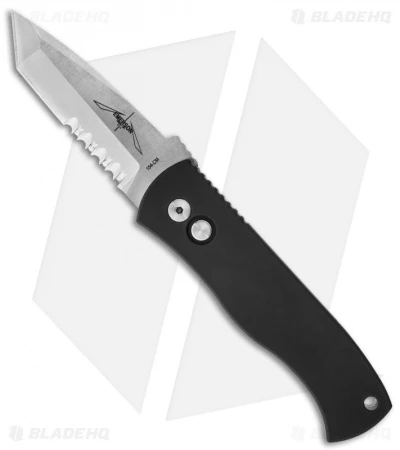 Emerson Pro-Tech CQC-7 Tanto Automatic Knife w/ Solid Handle (3.25" SW Serr) Emerson Pro-Tech CQC-7 Tanto Automatic Knife W/ Solid Handle (3.25" SW Serr) -Benchmade Store protech emerson auto e7t02 sw serrated