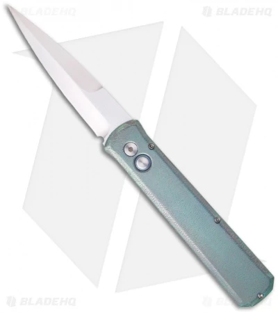 Protech Custom Titanium Godfather Automatic Knife (4" Hand Satin) Protech Custom Titanium Godfather Automatic Knife (4" Hand Satin) -Benchmade Store protech godfather custom titanium orange peel anodized satin