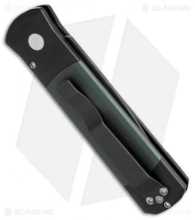 Pro-Tech Godson Automatic Knife Green G-10 (3.15" Black) Pro-Tech Godson Automatic Knife Green G-10 (3.15" Black) -Benchmade Store protech godson black green plain g 10 inlays side