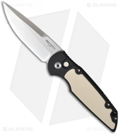 Pro-Tech Tactical Response TR-3 Tuxedo Automatic Knife (3.5" Satin Plain) Pro-Tech Tactical Response TR-3 Tuxedo Automatic Knife (3.5" Satin Plain) -Benchmade Store protech tr 3 tuxedo ivory micarta