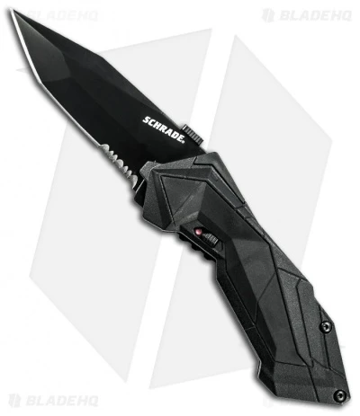 Schrade SCHA3BS Black Tanto MAGIC Spring Assisted Knife (2.9" Black Serr) Schrade SCHA3BS Black Tanto MAGIC Spring Assisted Knife (2.9" Black Serr) -Benchmade Store schrade magic scha3bs