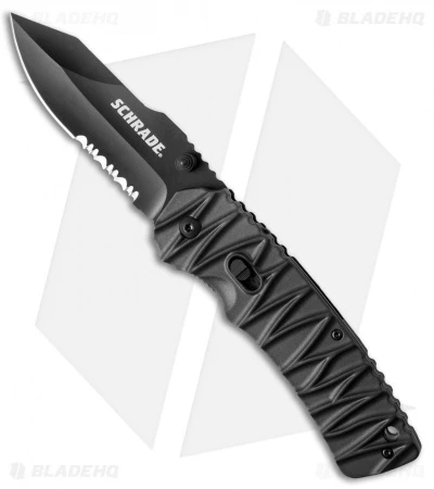 Schrade Dual-Action Manual/Assisted Opening Knife (3.5" Black Serr) SCHA10BS Schrade Dual-Action Manual/Assisted Opening Knife (3.5" Black Serr) SCHA10BS -Benchmade Store schrade scha10bs jm