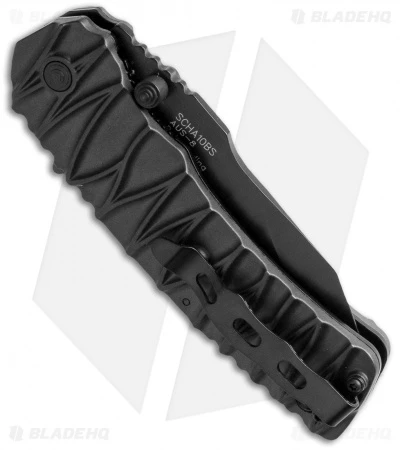 Schrade Dual-Action Manual/Assisted Opening Knife (3.5" Black Serr) SCHA10BS Schrade Dual-Action Manual/Assisted Opening Knife (3.5" Black Serr) SCHA10BS -Benchmade Store schrade scha10bs side jm