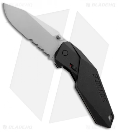 Schrade SCHA5S Clip Point Spring Assisted Knife (3.375" Bead Blast Serr) Schrade SCHA5S Clip Point Spring Assisted Knife (3.375" Bead Blast Serr) -Benchmade Store schrade scha5s 2