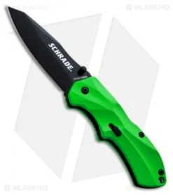 Schrade SCHA7GR Spring Assisted Knife Clip Point Green (3.25" Black)