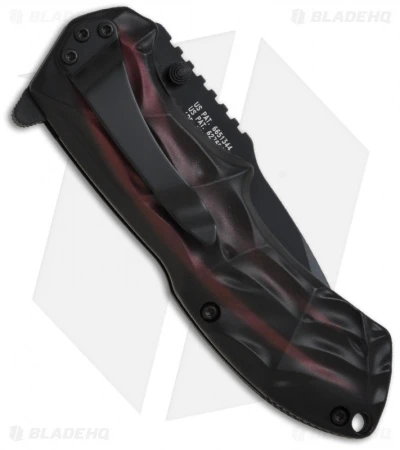 Smith & Wesson Black Ops SWBLOP3R Smoked Red Spring Assisted Knife (3.35" Black) Smith & Wesson Black Ops SWBLOP3R Smoked Red Spring Assisted Knife (3.35" Black) -Benchmade Store smith wesson black ops swblop3r back