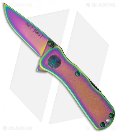 SOG Twitch I Spring Assisted Knife (2" Spectrum) TWI-2 SOG Twitch I Spring Assisted Knife (2" Spectrum) TWI-2 -Benchmade Store sog folding rainbow twitch i twi 2