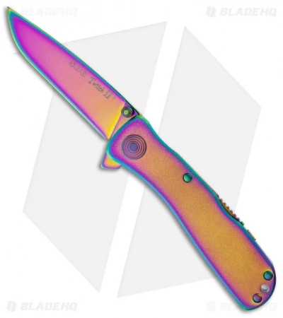SOG Twitch II Spring Assisted Knife (2.65" Rainbow) TWI-11 SOG Twitch II Spring Assisted Knife (2.65" Rainbow) TWI-11 -Benchmade Store sog folding rainbow twitch ii twi 11
