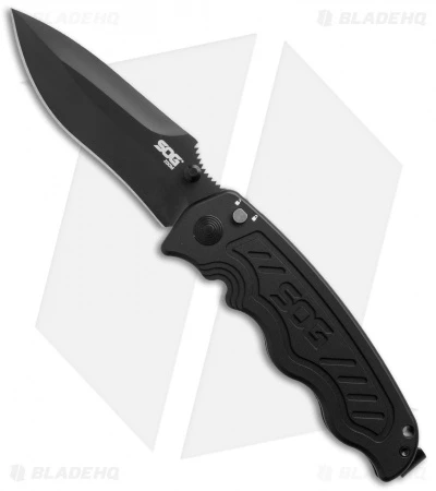 SOG Zoom Drop Point Spring Assisted Knife (3.625" Black) ZM1012 SOG Zoom Drop Point Spring Assisted Knife (3.625" Black) ZM1012 -Benchmade Store sog zoom blk zm1012 cp