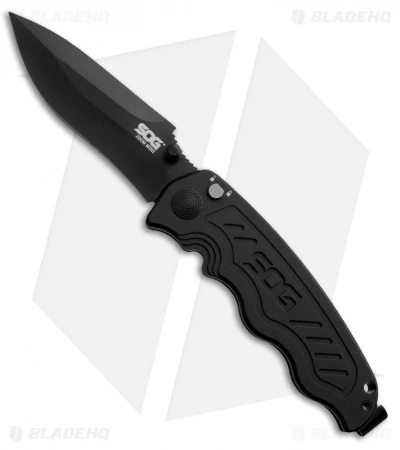 SOG Zoom Mini Drop Point Spring Assisted Knife (3.125" Black) ZM1002 SOG Zoom Mini Drop Point Spring Assisted Knife (3.125" Black) ZM1002 -Benchmade Store sog zoom mini black zm1002