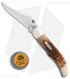 Case Kickstart Mid-Folding Hunter Assisted Knife Jigged Amber Bone (61265AC SS) -Benchmade Store ssisted Opener Amber Bone Peach Seed Jig Mid Hunter Clip BHQ 86045 er bottlecap