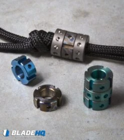 TiSurvival Modular Titanium Lanyard Bead W/ Cavities - Blue -Benchmade Store tisurvival modular ti beads variety dl